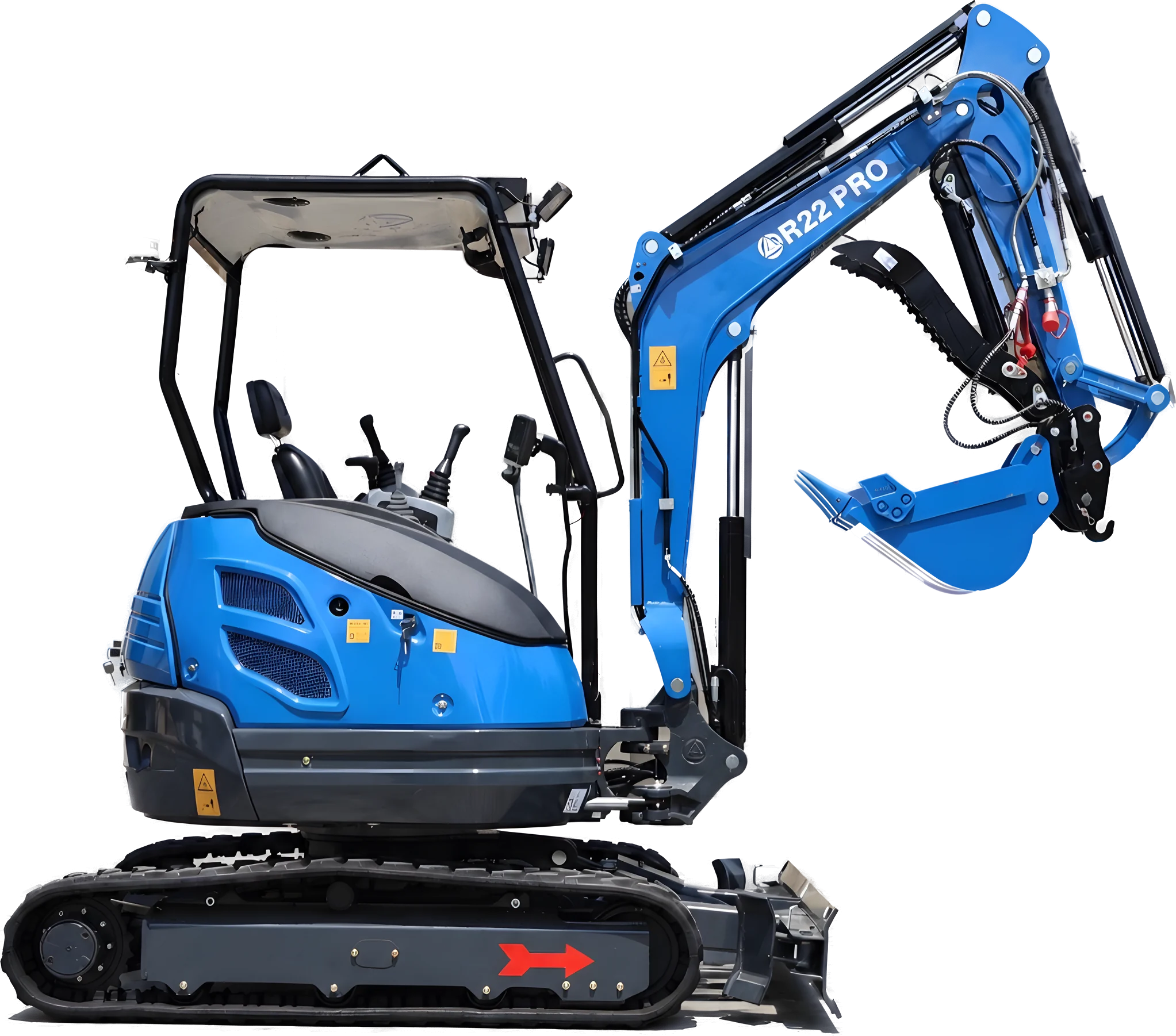 Miniexcavadora Rippa R22 Pro vista de lado